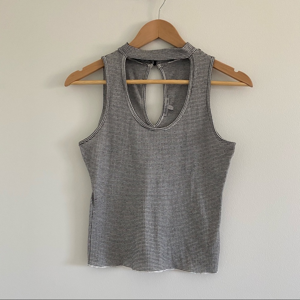 Charlotte Russe striped tank open chest choker—S